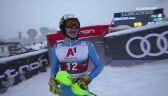 Alex Vinatzer prowadzi po 1. przejeździe slalomu w Kitzbuehel