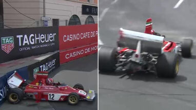 Klątwa Monako trwa. Leclerc rozbił historyczne Ferrari Nikiego Laudy