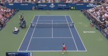 Matthew Perry na trybunach podczas finału kobiet US Open	