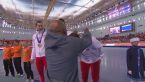 Ceremonia medalowa po biegu drużynowym panczenistów na IO w Soczi